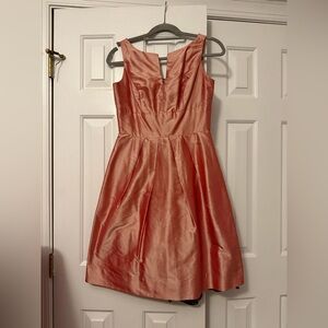 Dessy Collection Coral Satin Cocktail Dress